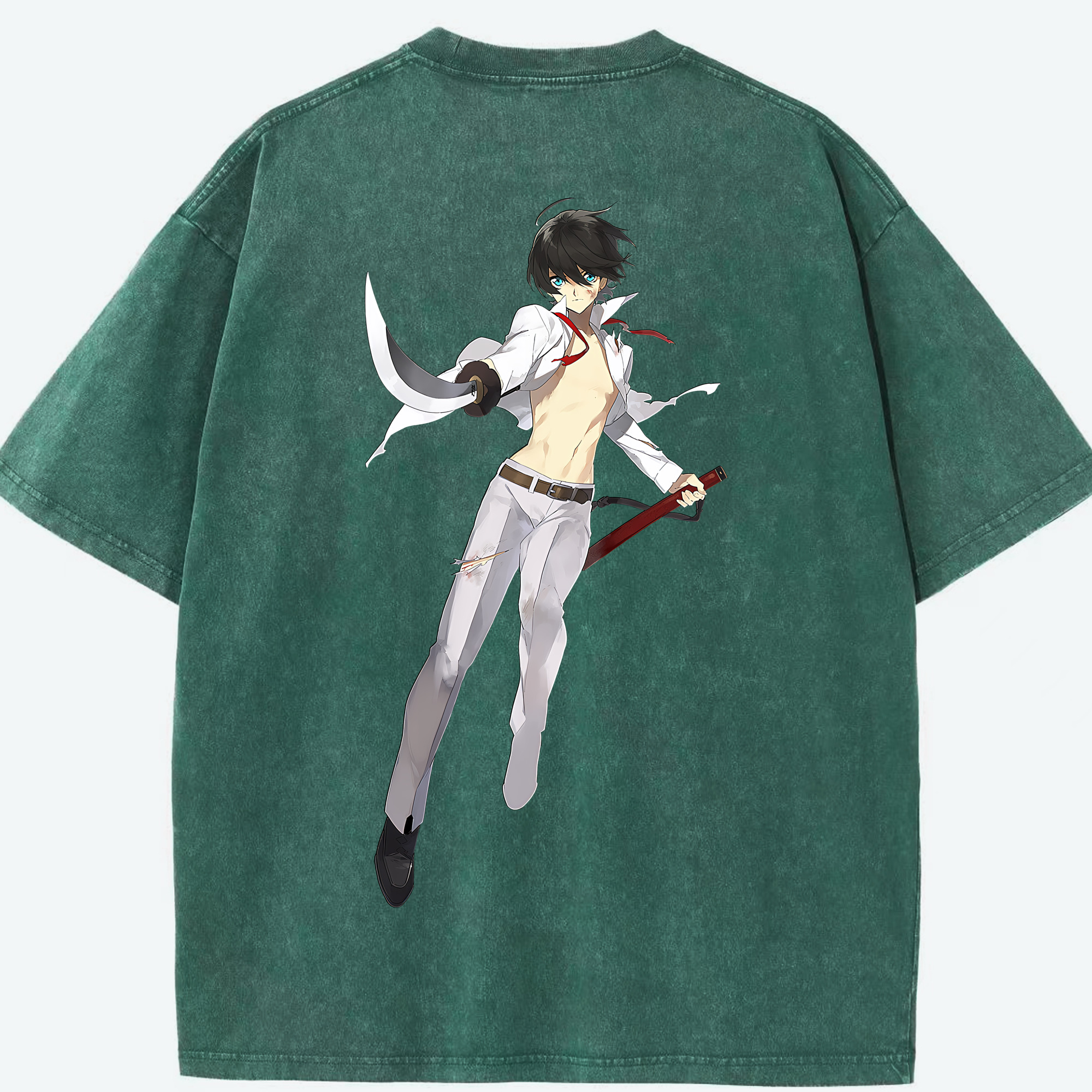 （画像用） 刀剣乱舞 Touken Ranbu 綿100% ヴィンテージ風 半袖Tシャツ（背面プリント）